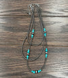Handmade 3 Strand Turquoise & Navajo Bead Necklace