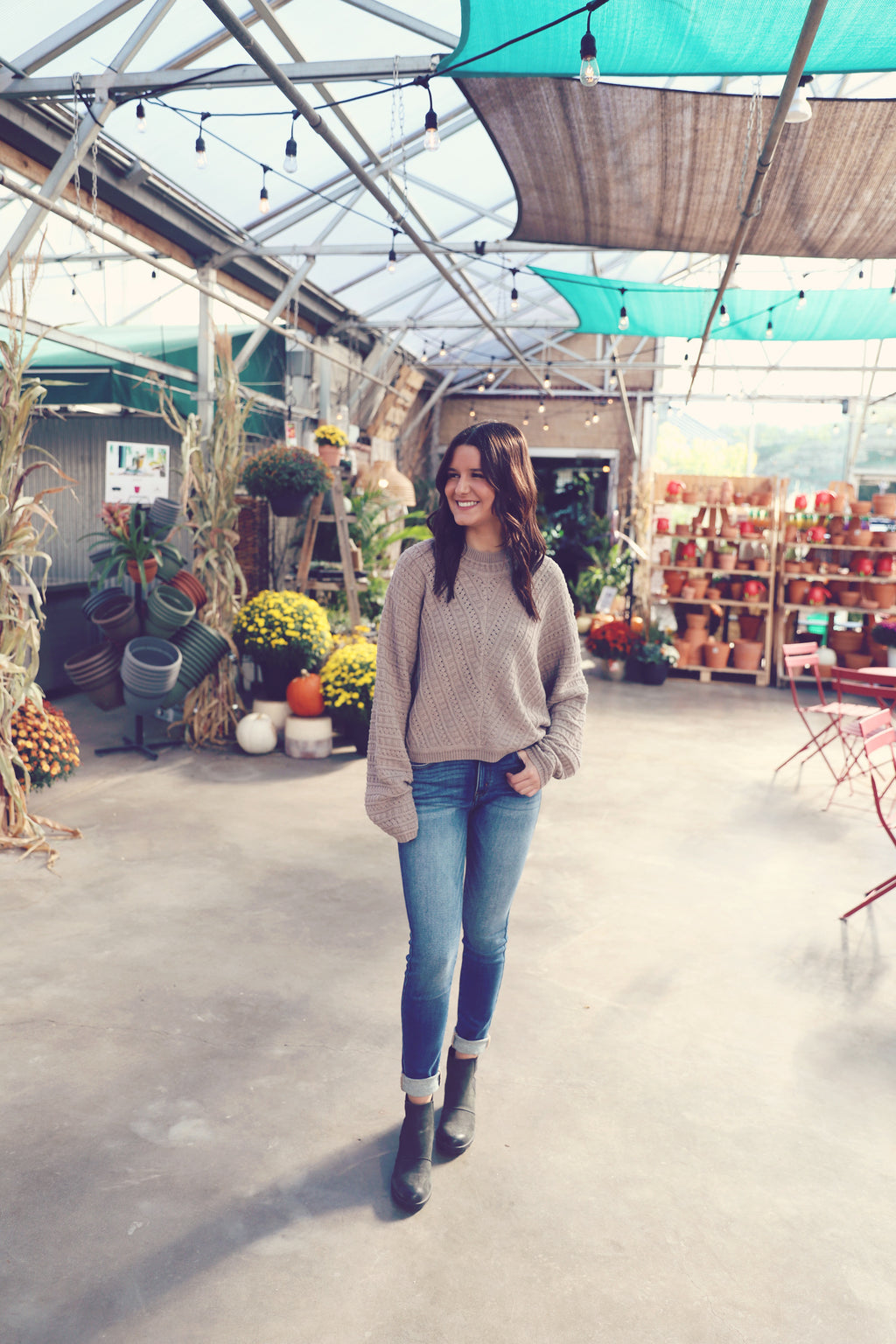 Mocha Cable Knit Dolman Sweater