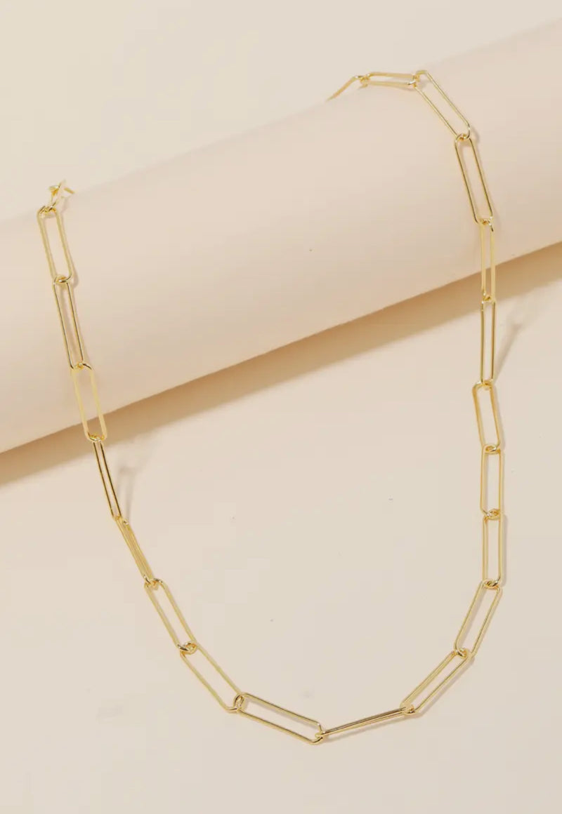 Gold Metallic Chain Link Necklace