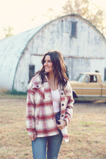 Terra Cotta Plaid Sherpa Jacket