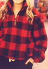 Red Buffalo Plaid Sherpa Pullover