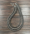 Handmade 3 Strand Silver & Navajo Bead Necklace