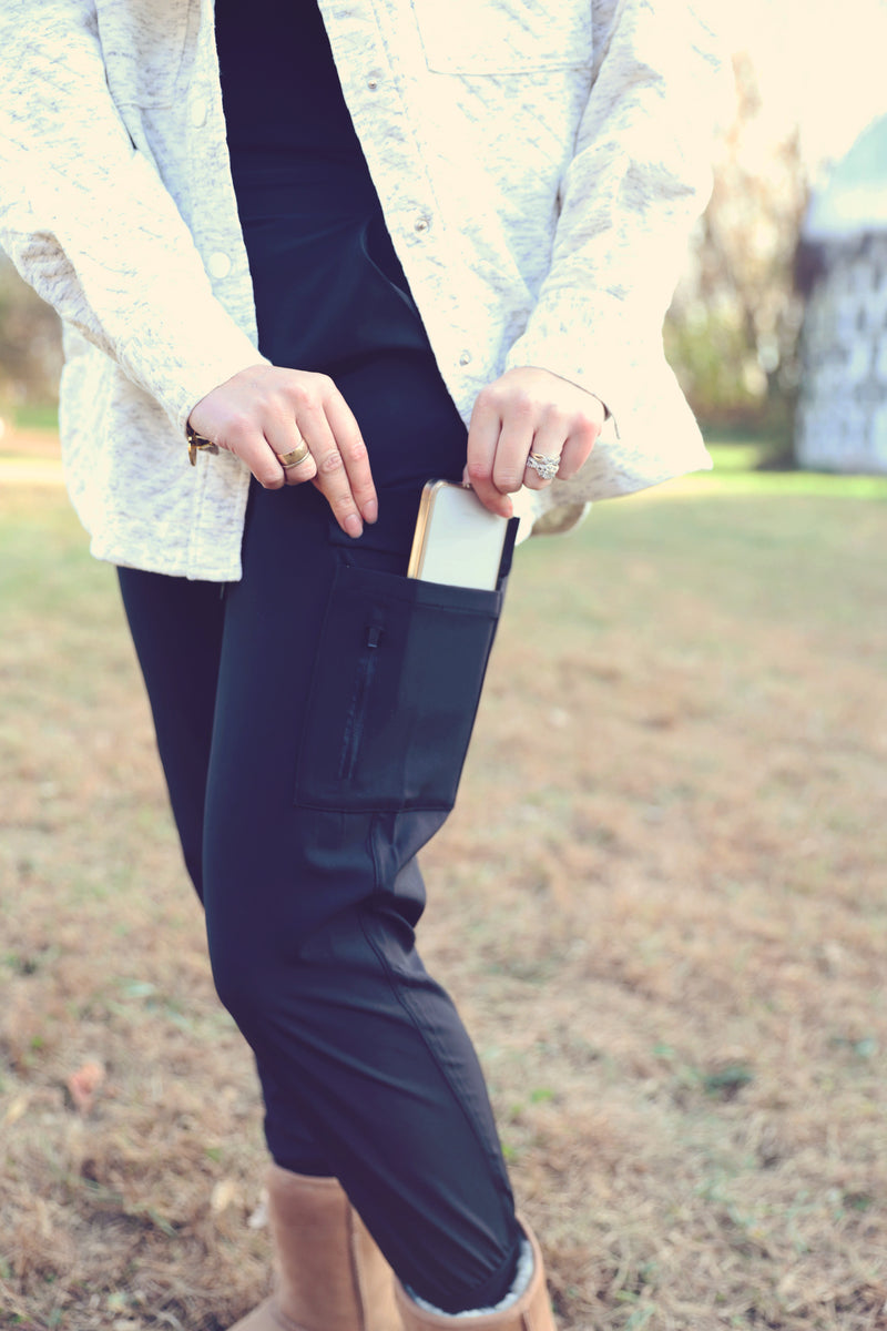 Black High Waisted Capri Joggers