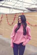 Pink Puff Shoulder Sweater