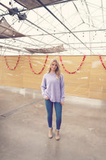 Lavender Rib Accent Sweater