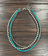 Handmade Turquoise & Navajo Bead Layered Choker