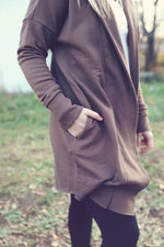 Cocoa Longline Hoodie Cardigan