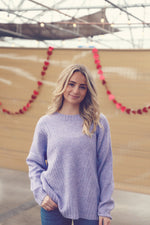 Lavender Rib Accent Sweater