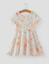 Girls Floral Print Milk Silk Dress