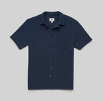 Surfside Navy Crinkle Gauze Button Down