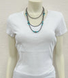 Handmade 3 Strand Turquoise & Navajo Bead Necklace