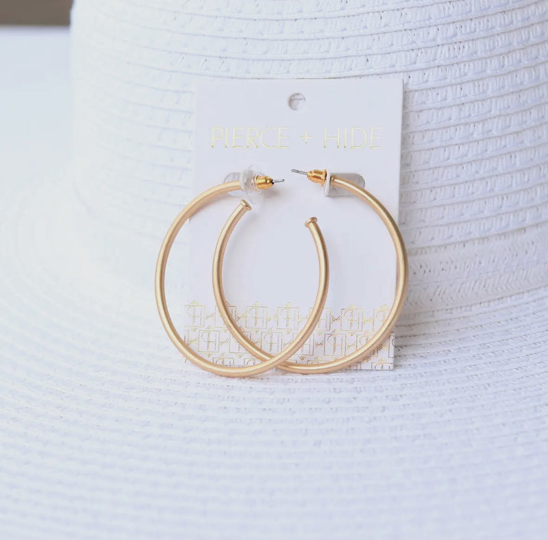 Gold Everyday Skinny Stud Hoops