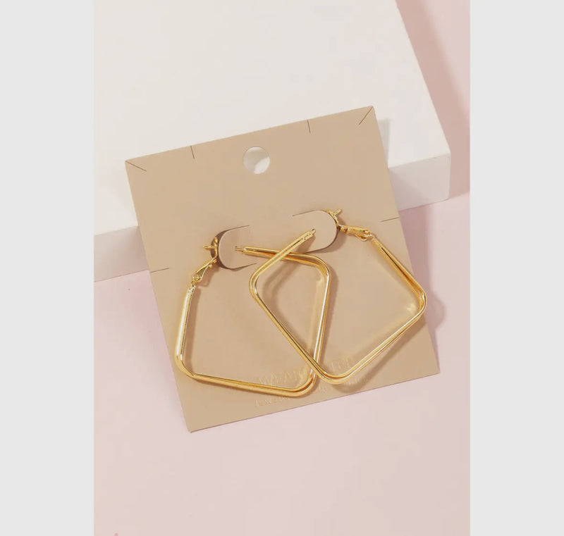 Gold Square Hoop Earrings