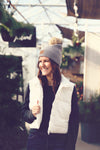 White Zip Up Puffer Vest