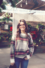 Ivory Holiday Check Sweater