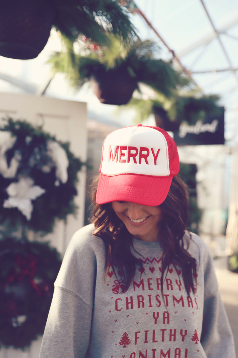 Red Merry Trucker Hat