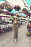 Army Green Wide Leg Jumpsuit