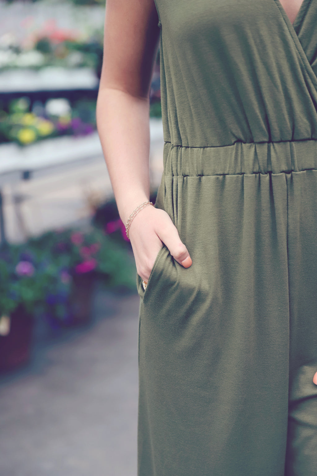 Army Green Wide Leg Jumpsuit