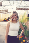 Ivory Textured Sleeveless Knit Top