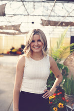 Ivory Textured Sleeveless Knit Top
