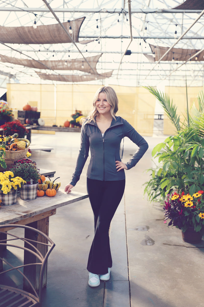 Black High Waisted Flared Fleece Leggings