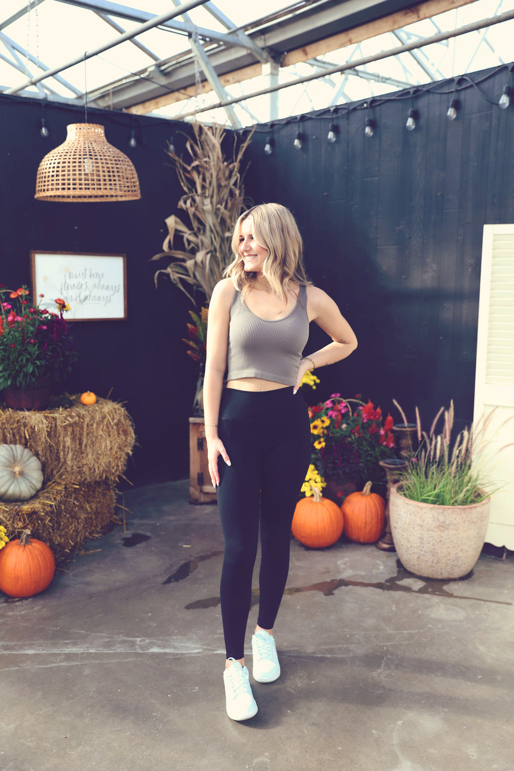 Mink Ribbed Crop Tank