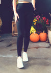 Black Tapered Band High Waisted Leggings