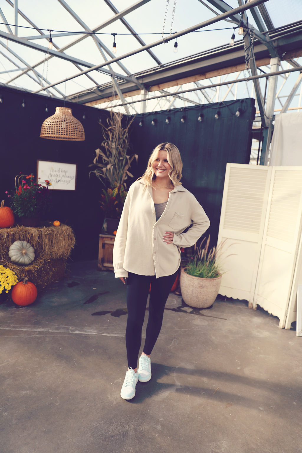 Cream Raw Edge Button Down Shacket