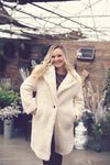 Cream Notched Lapel Teddy Coat