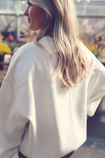 Cream Washed Oversized Crew