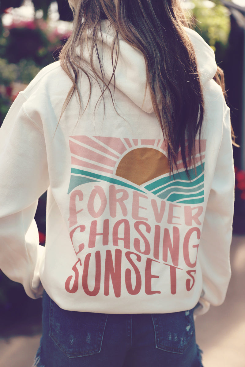 White Chasing Sunsets Hoodie