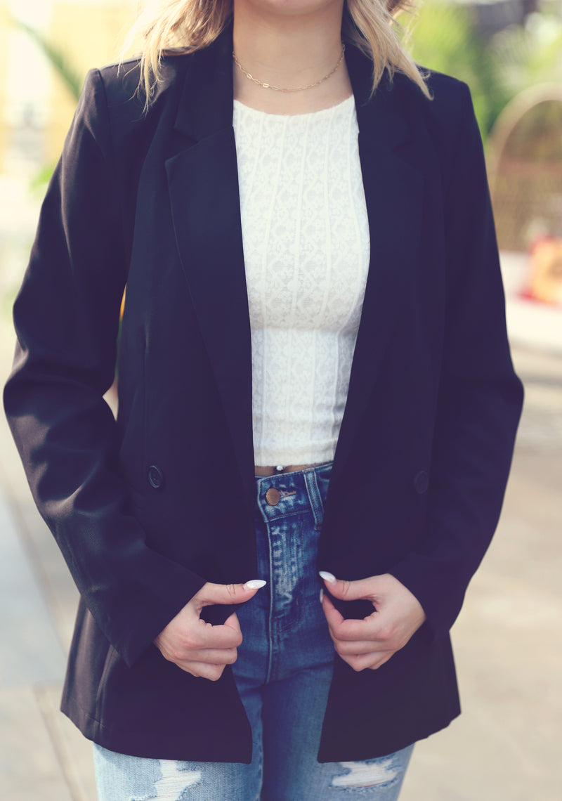 Black Double Breasted Jacket