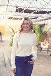 Cream Wool Blend Cropped Sweater