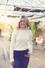 Cream Wool Blend Cropped Sweater
