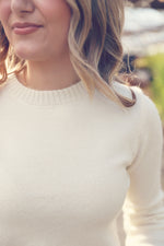 Cream Wool Blend Cropped Sweater