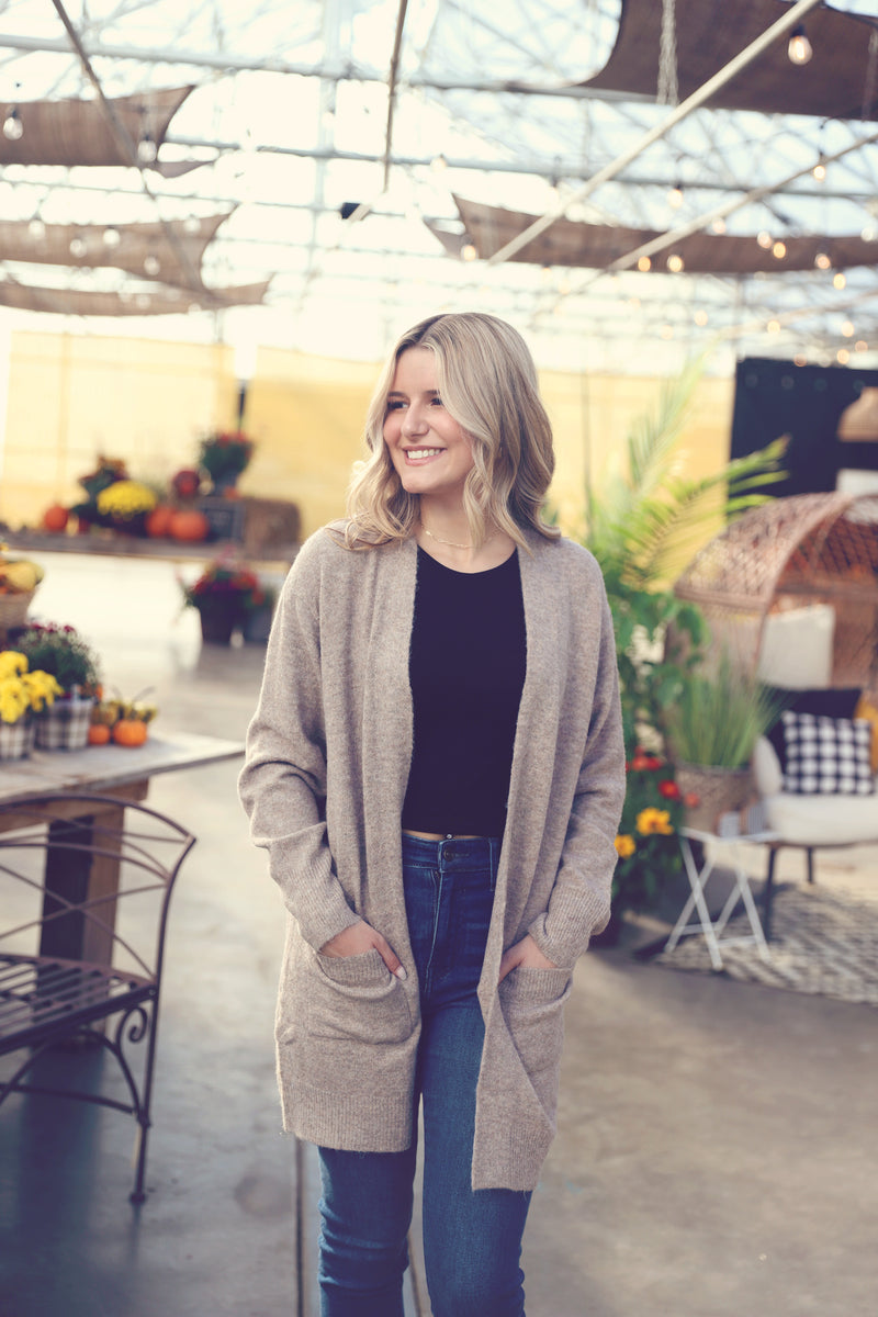 Mocha Ultra Soft Open Cardigan