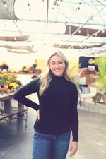 Black Basic Mock Neck Sweater
