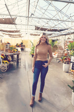 Taupe Lightweight Turtleneck Sweater