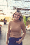 Taupe Lightweight Turtleneck Sweater