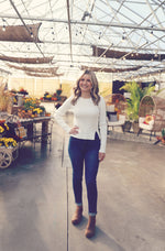 White Classic Ribbed Knit Sweater