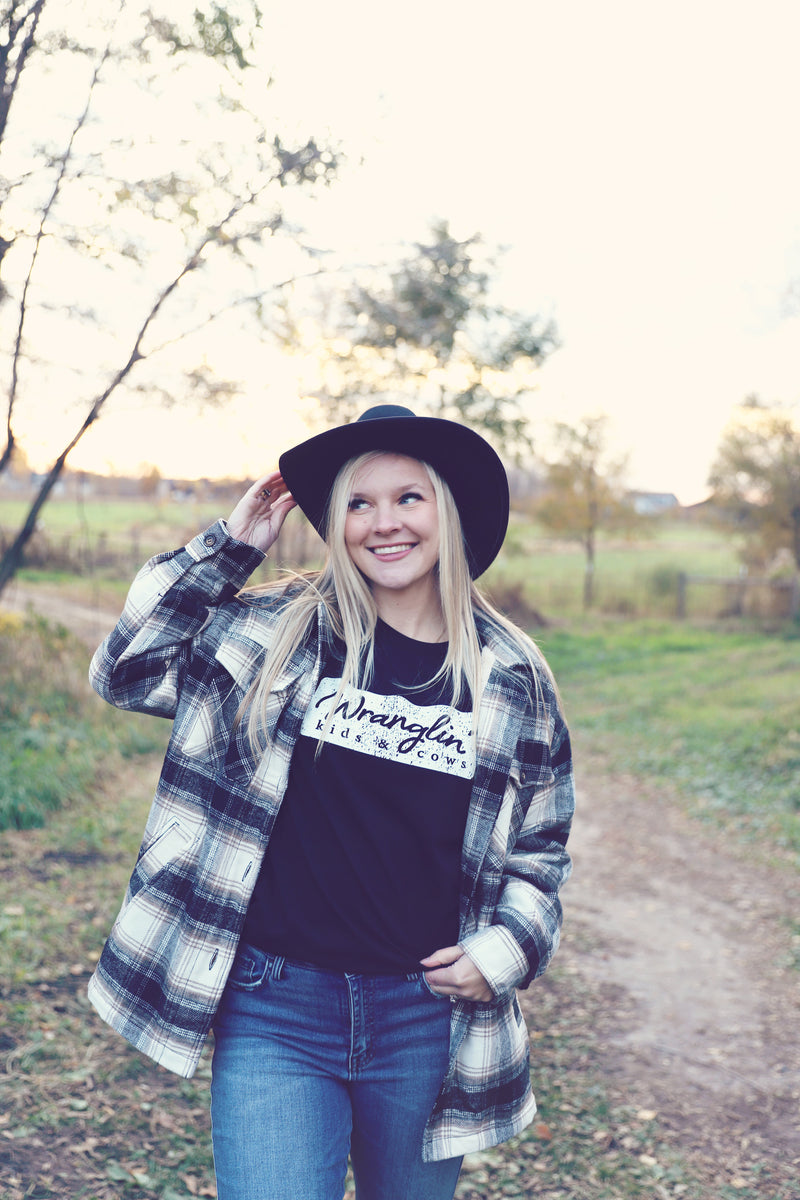 Black Wranglin' Graphic Tee