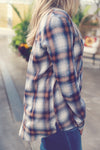 Navy Plaid Long Sleeve Button Down