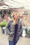 Olive Long Quilted Puffer Jacket