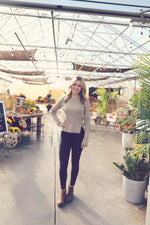 Taupe Classic Ribbed Knit Sweater