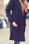 Black Classic Single Breasted Long Coat