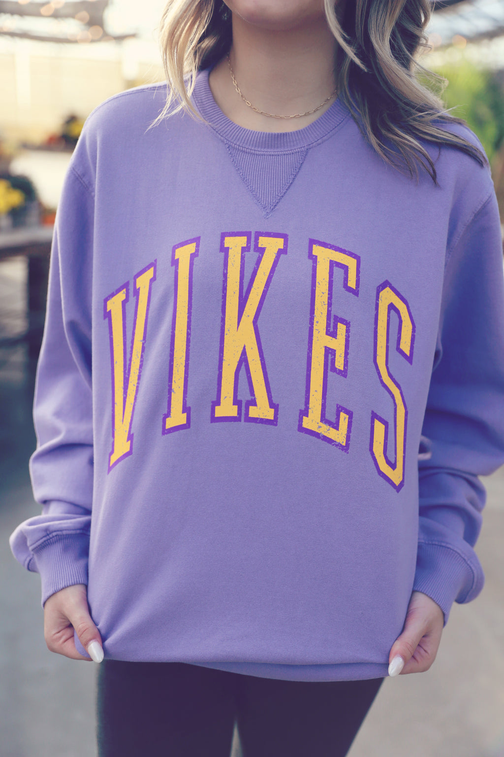 Washed Purple Vikes Premium Crew