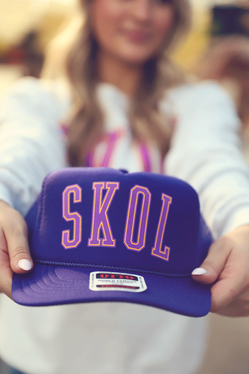 Purple Varsity Skol Trucker Hat