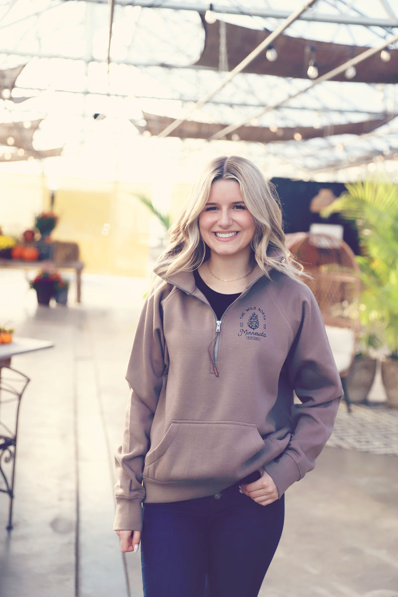 Brown Wild North Boxy Half Zip