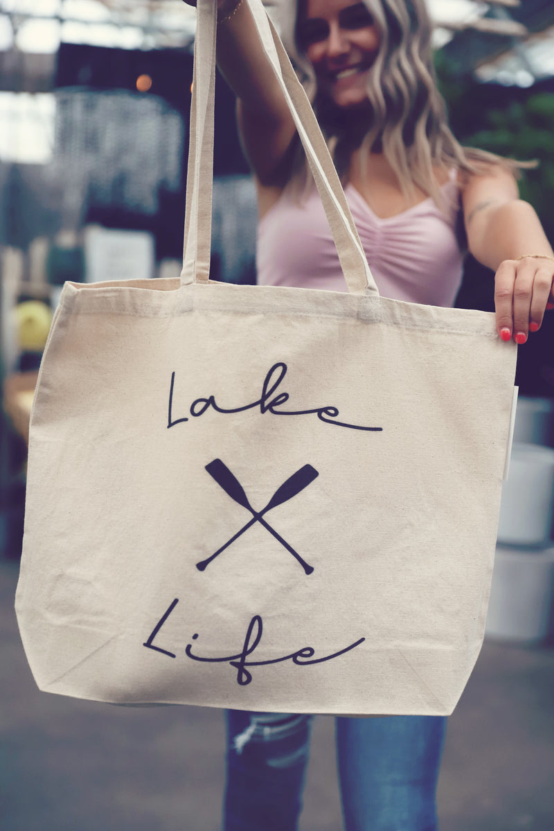 Canvas Lake Life Tote Bag