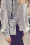 Grey Washed Extended Shoulder Top